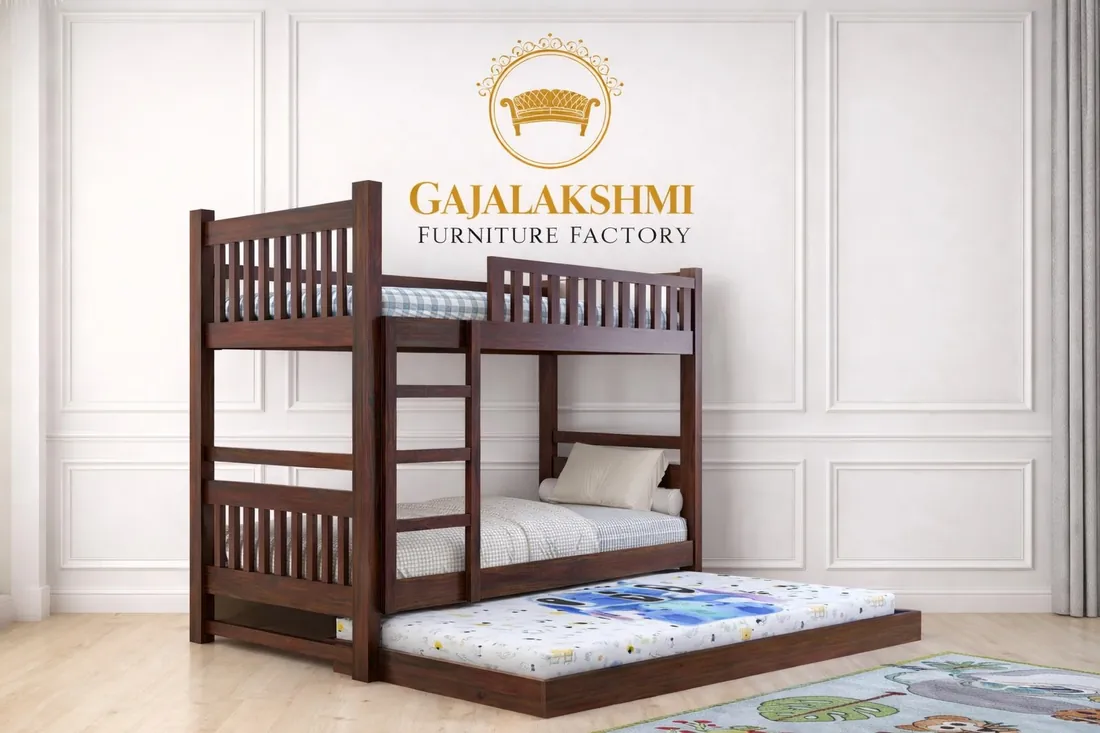 Bunk Cot with Pull-Out Trundle