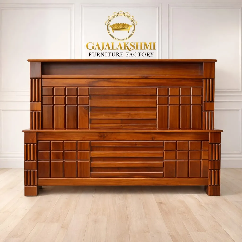 Heavy Teak Panelled Cot